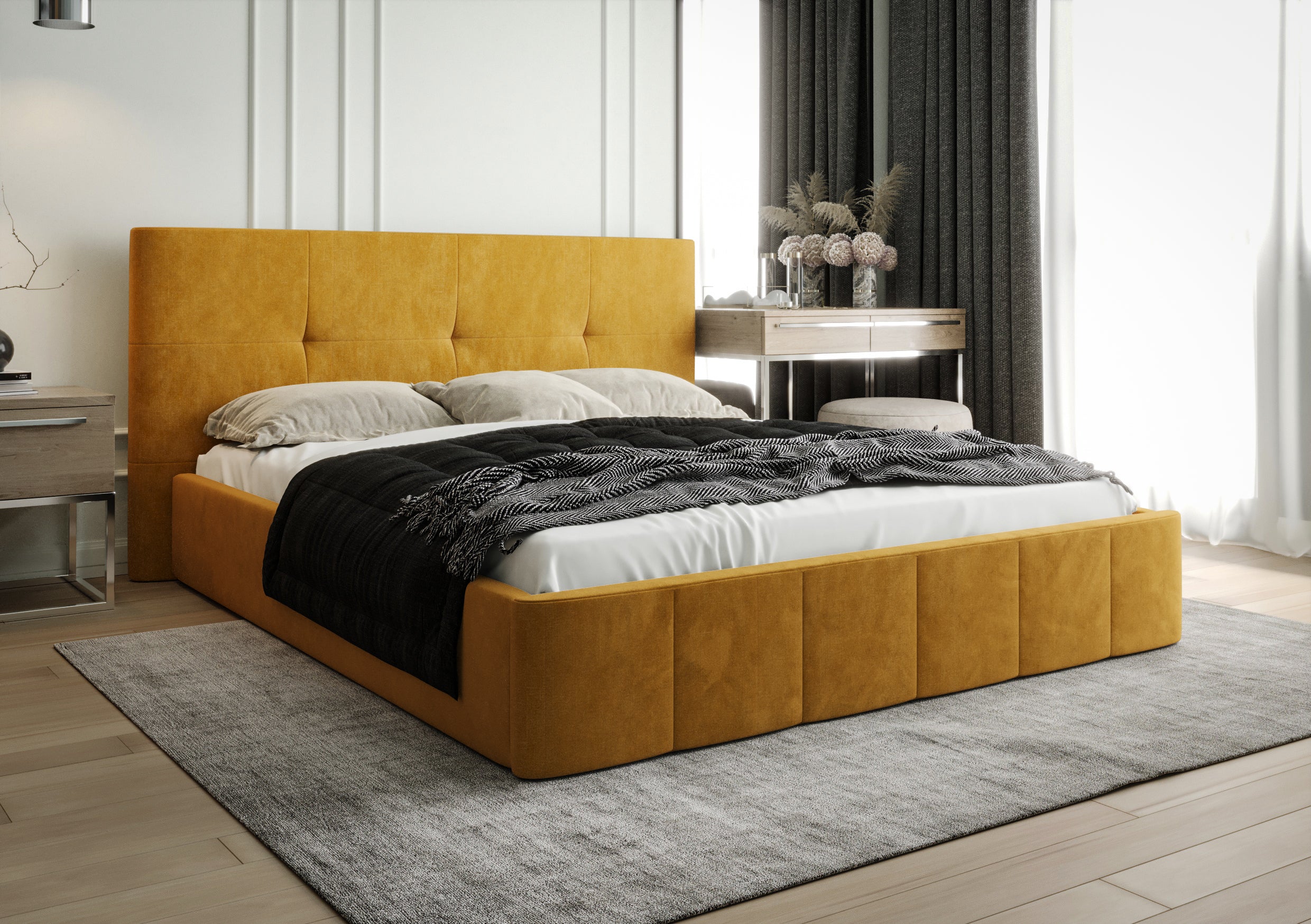 G-Venti Upholstered Bed with Metal Frame