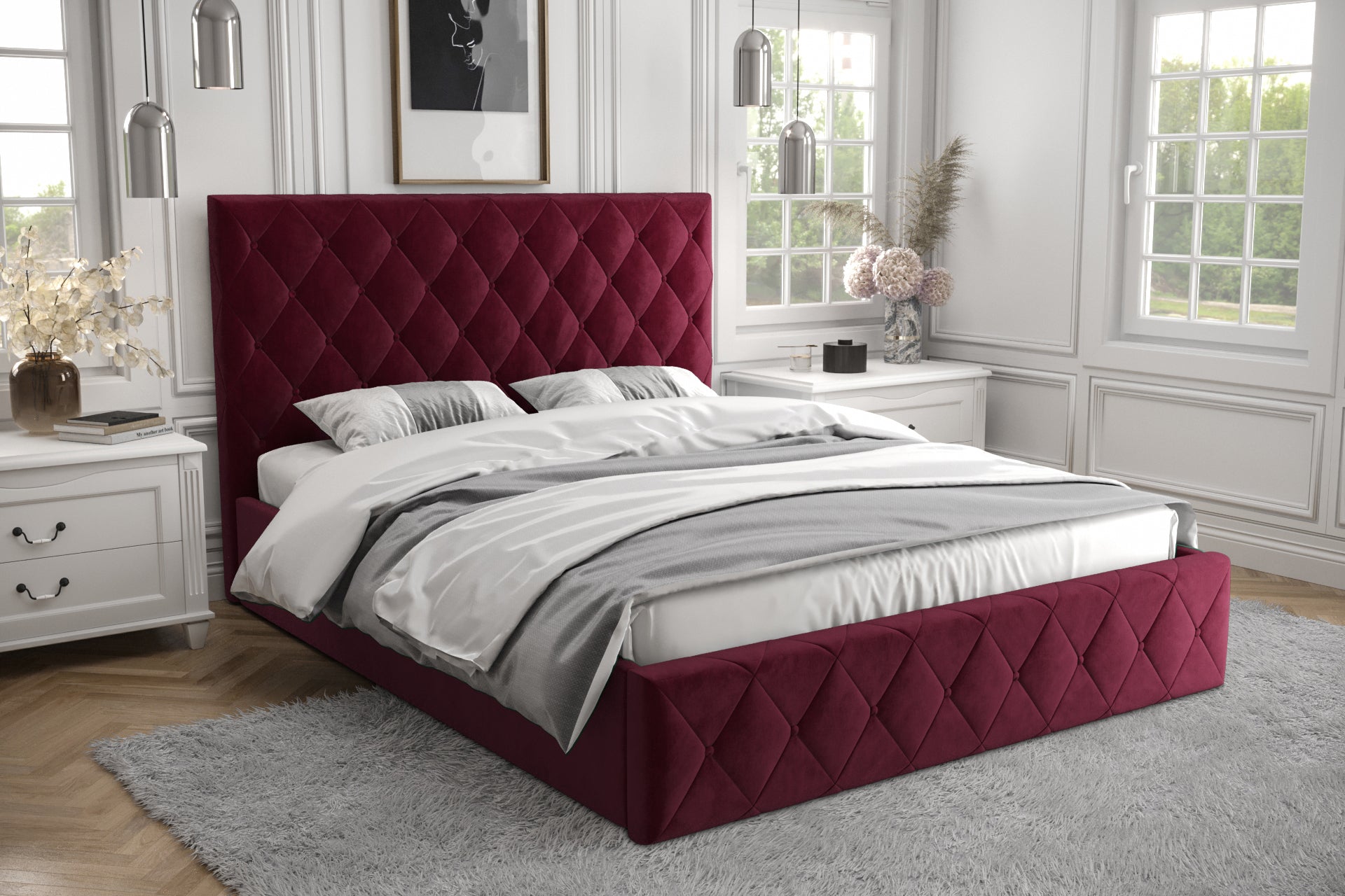 G-Rome Upholstered Bed with Gas Lift Storage