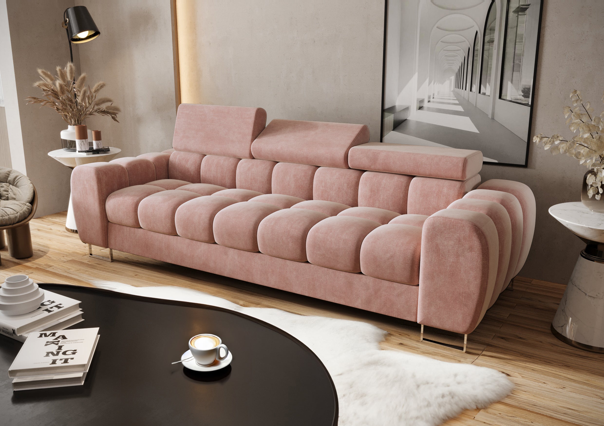 Aspen III 265 cm Three-Seater Sofa – Available in Various Colors and Fabrics