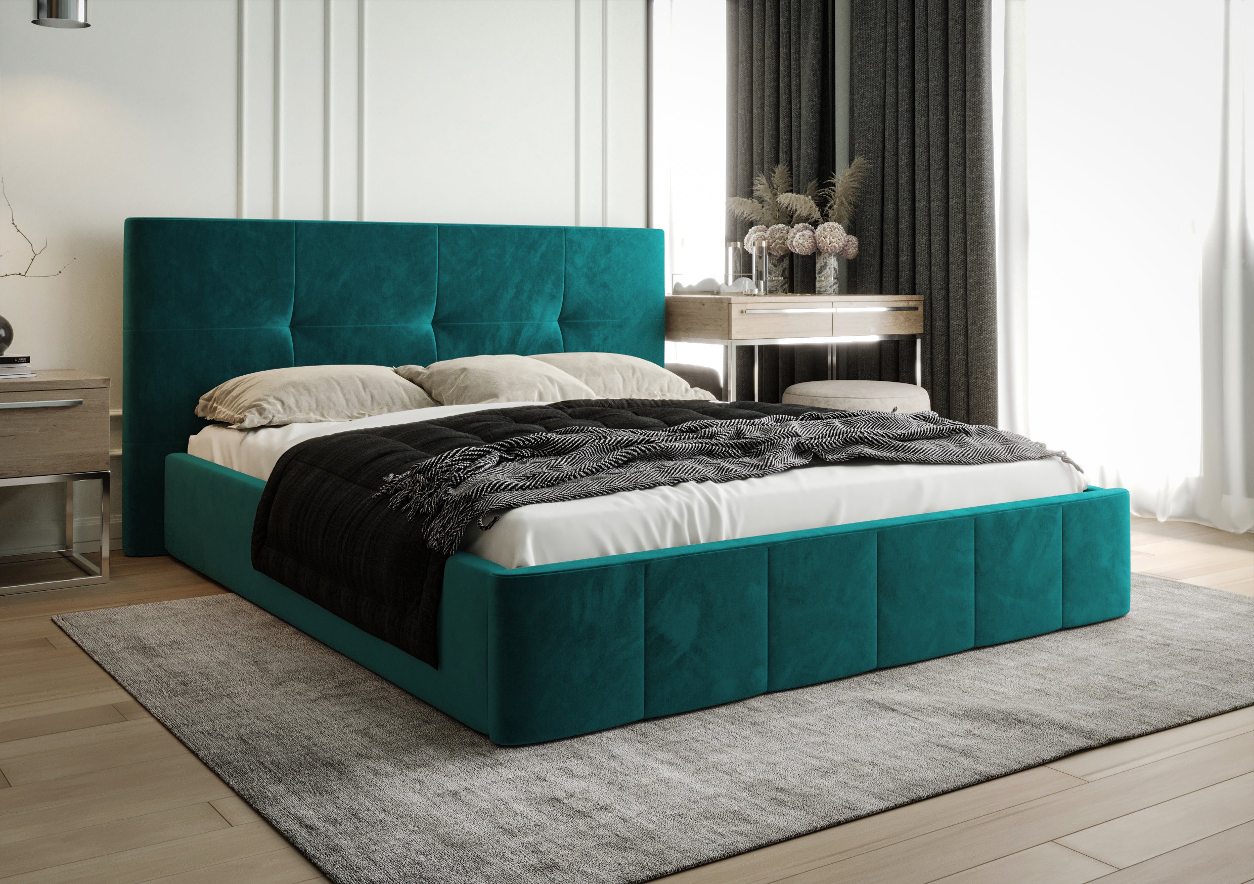 G-Venti Upholstered Bed with Metal Frame