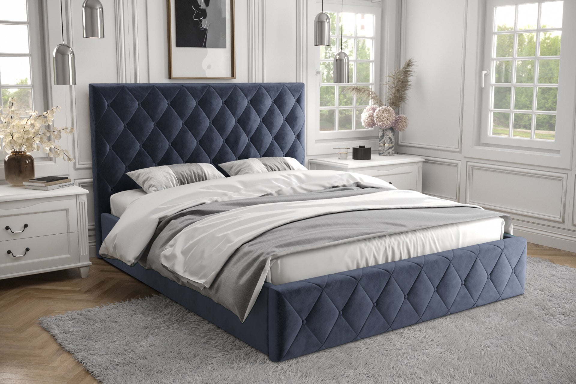 G-Rome Upholstered Bed with Gas Lift Storage