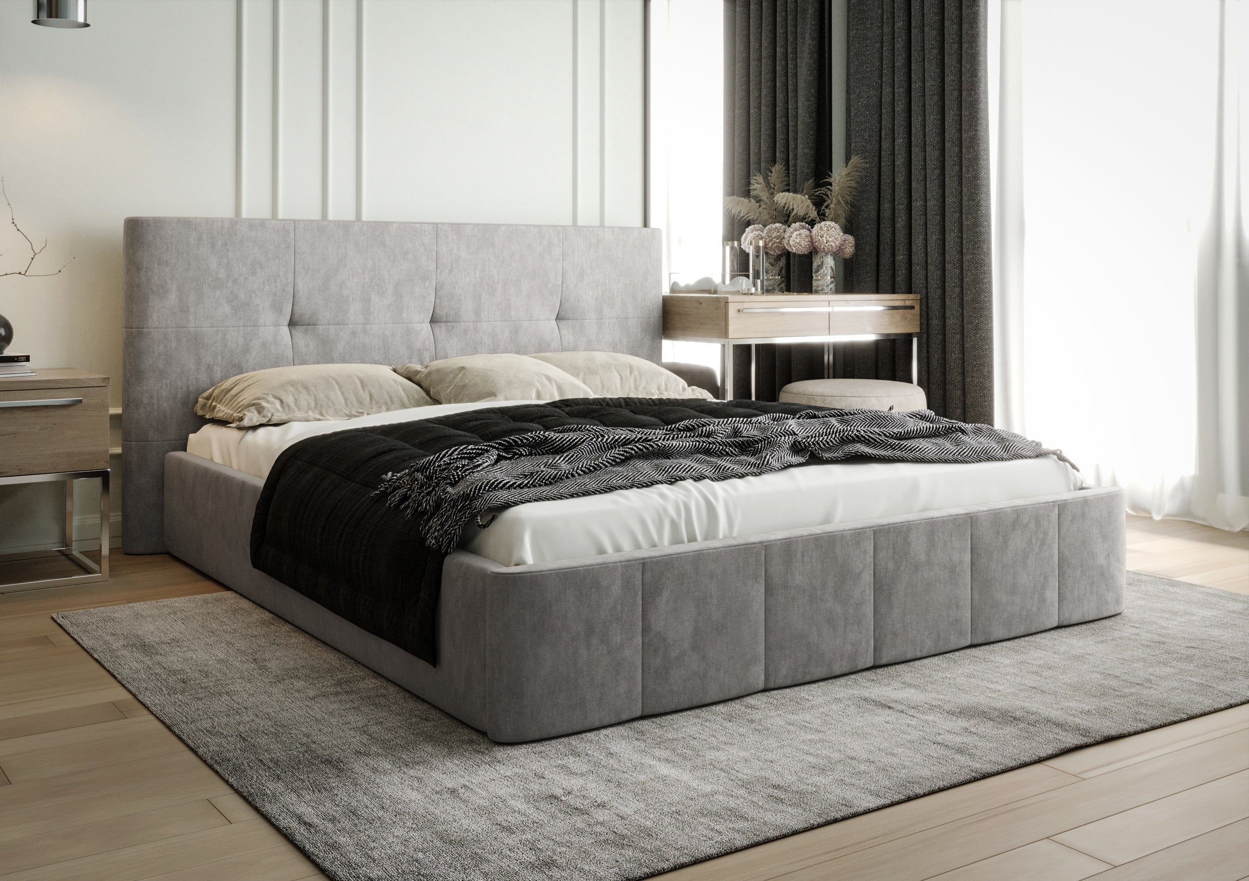 G-Venti Upholstered Bed with Metal Frame