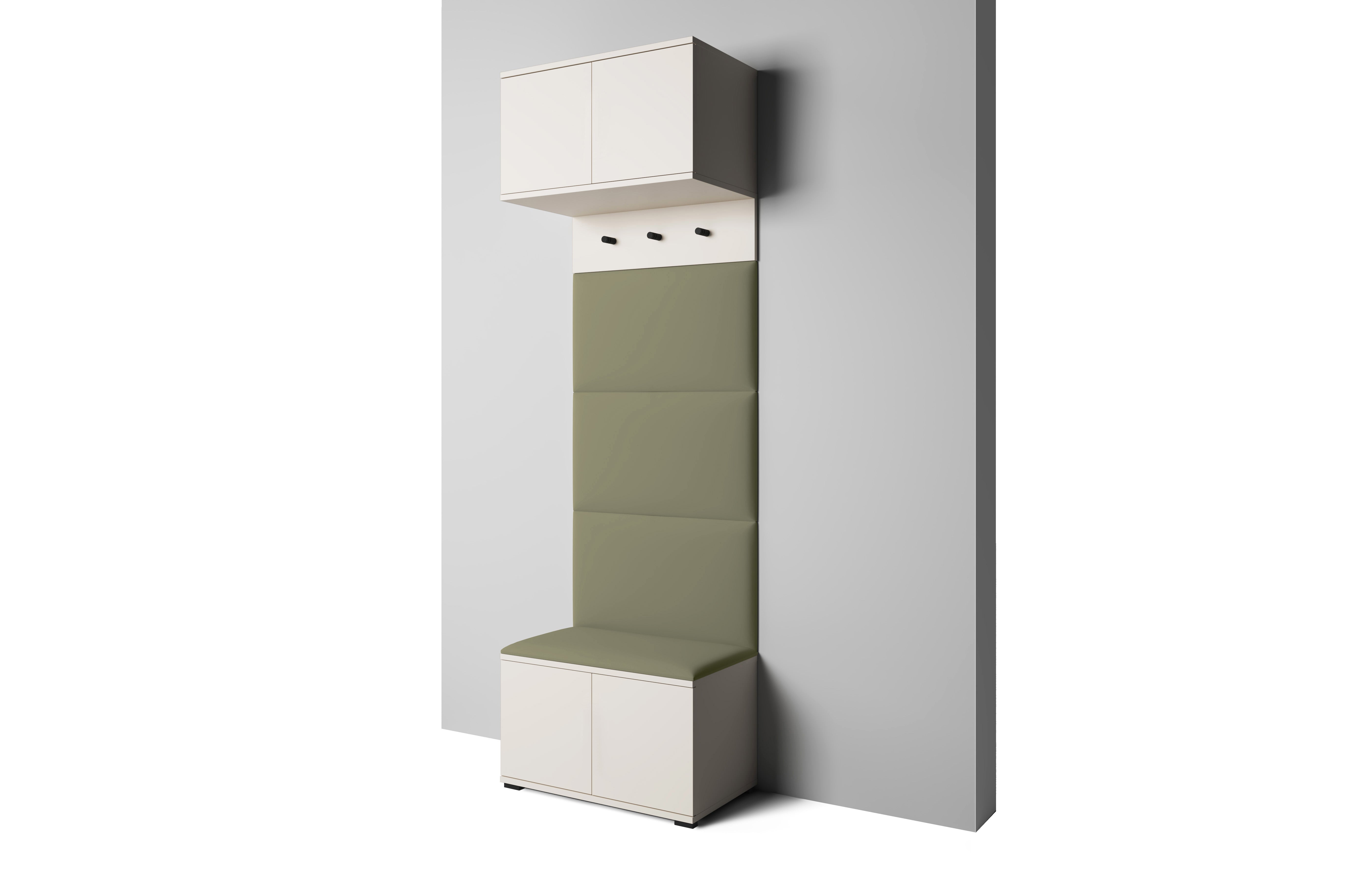 PK Bianco 5 Hallway Wardrobe Set – Upholstered Panels in Various Colours