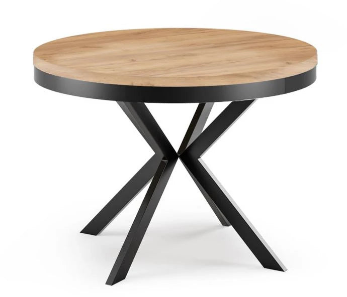 Round Extendable Dining Table Redpak Vita with Metal Ring (⌀120)