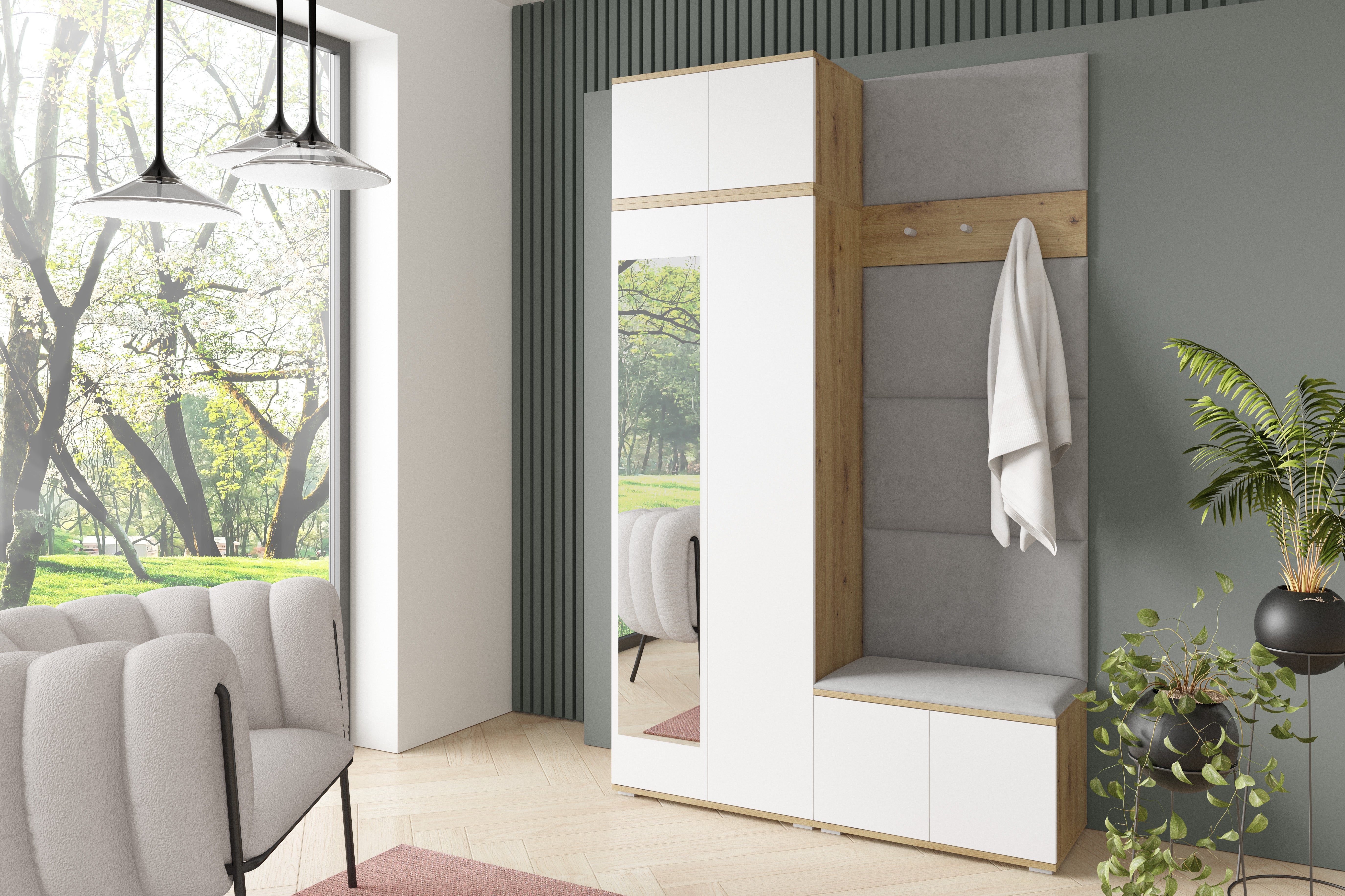PK Sevilla 2 Hallway Wardrobe - Grey