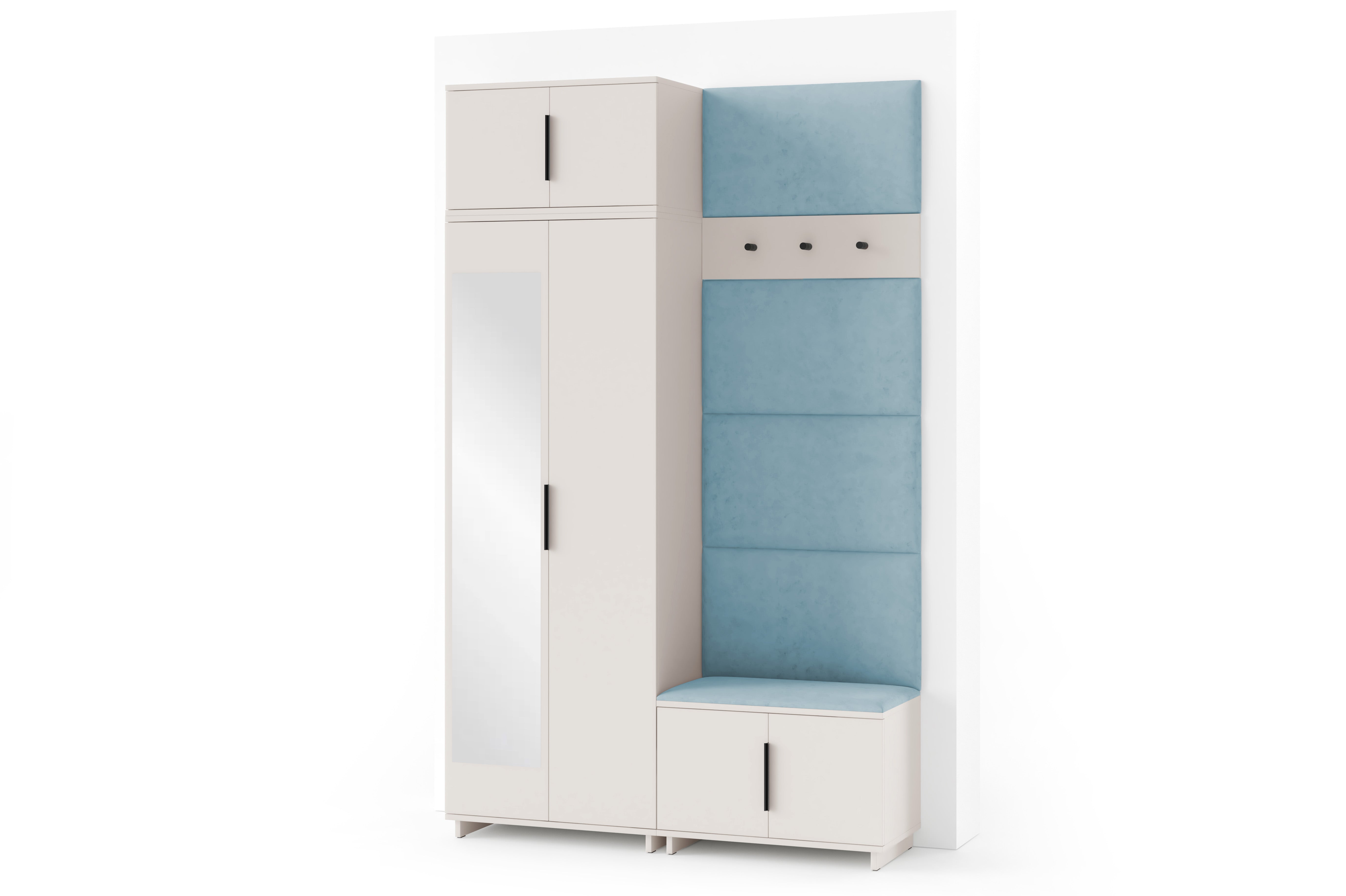 PK Bianco 4 Hallway Wardrobe Set - Aqua