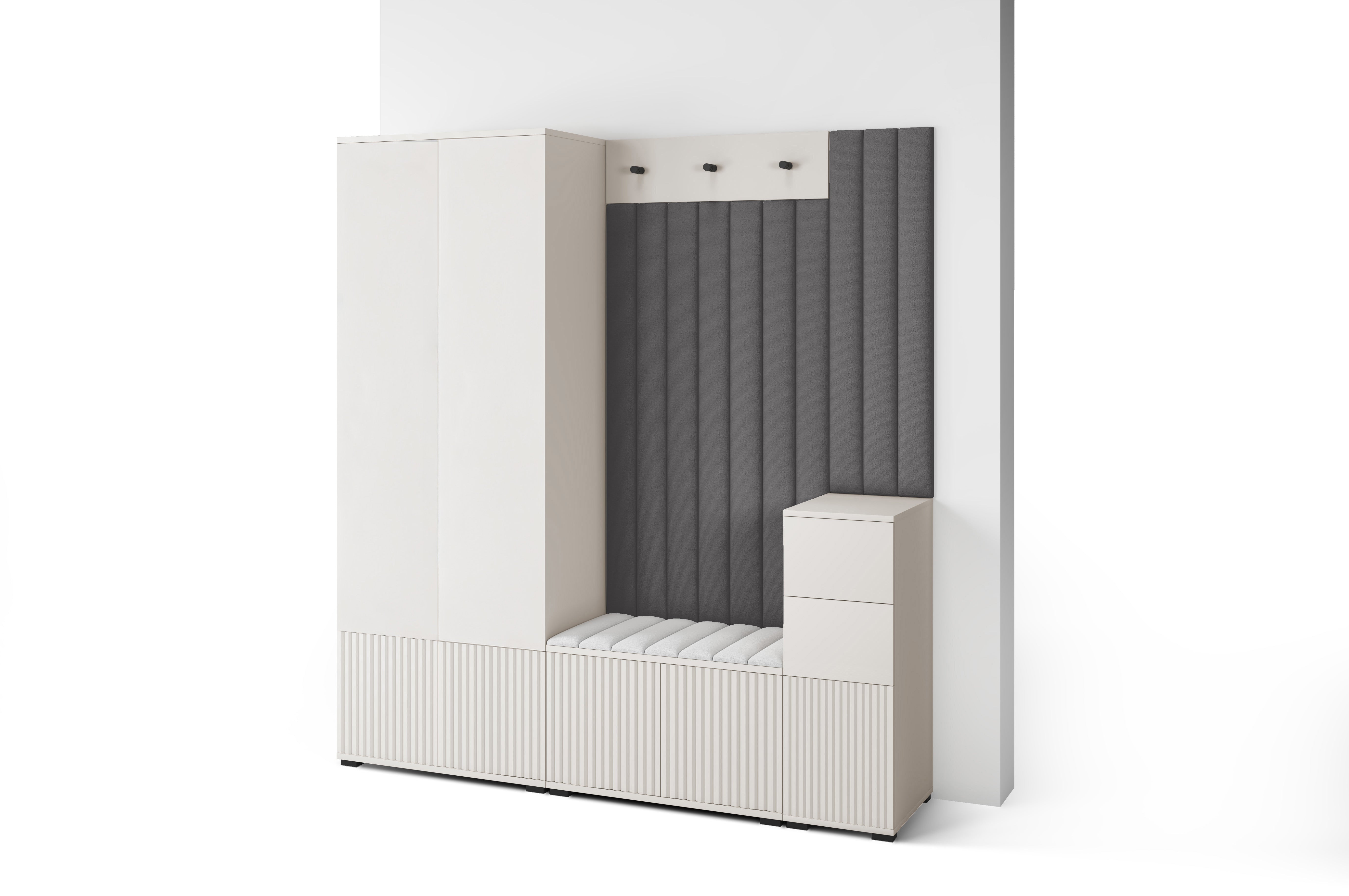 PK Rayo 7 Hallway Wardrobe - Upholstered Panels in Various Colours