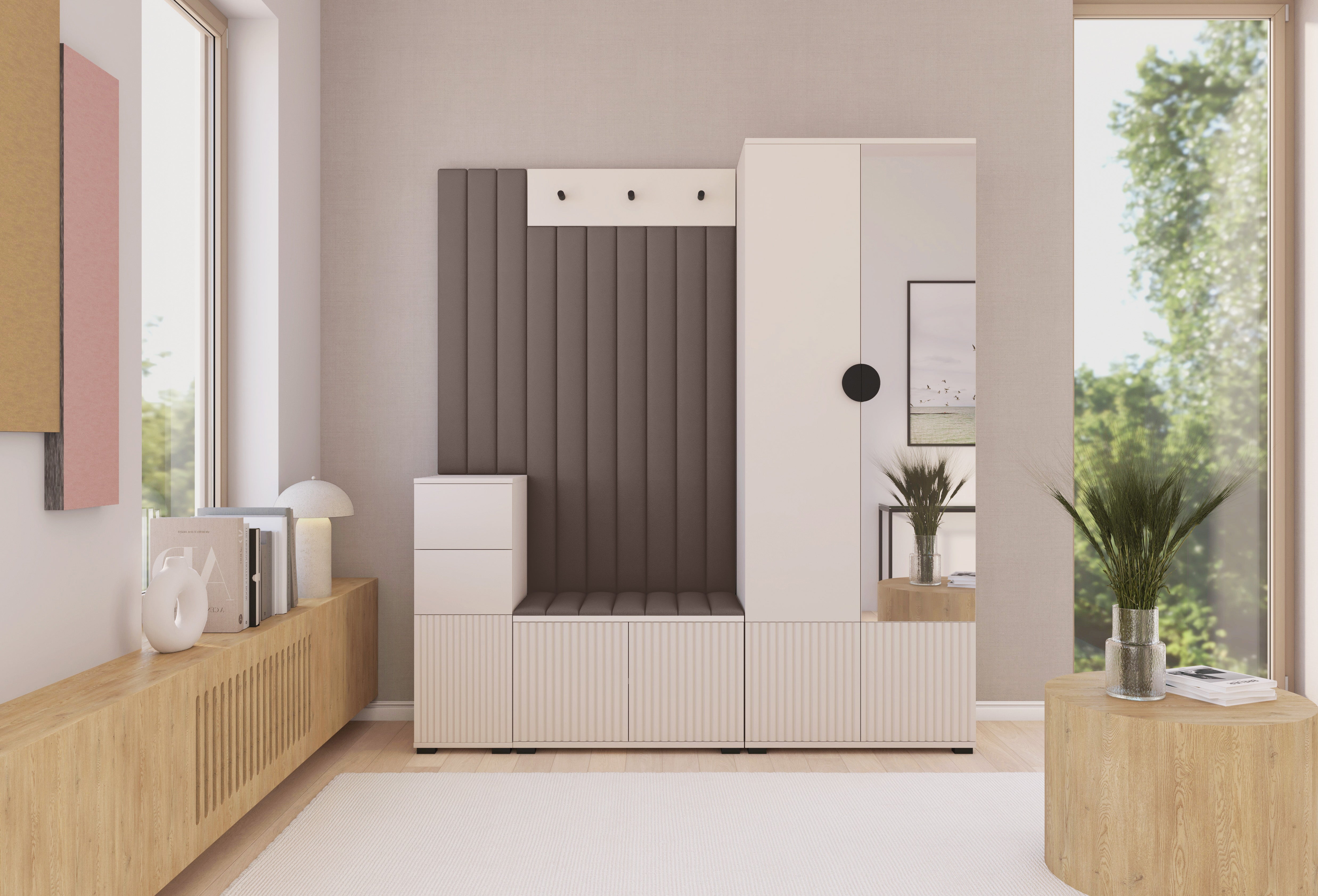 PK Rayo 7 Hallway Wardrobe - Upholstered Panels in Various Colours