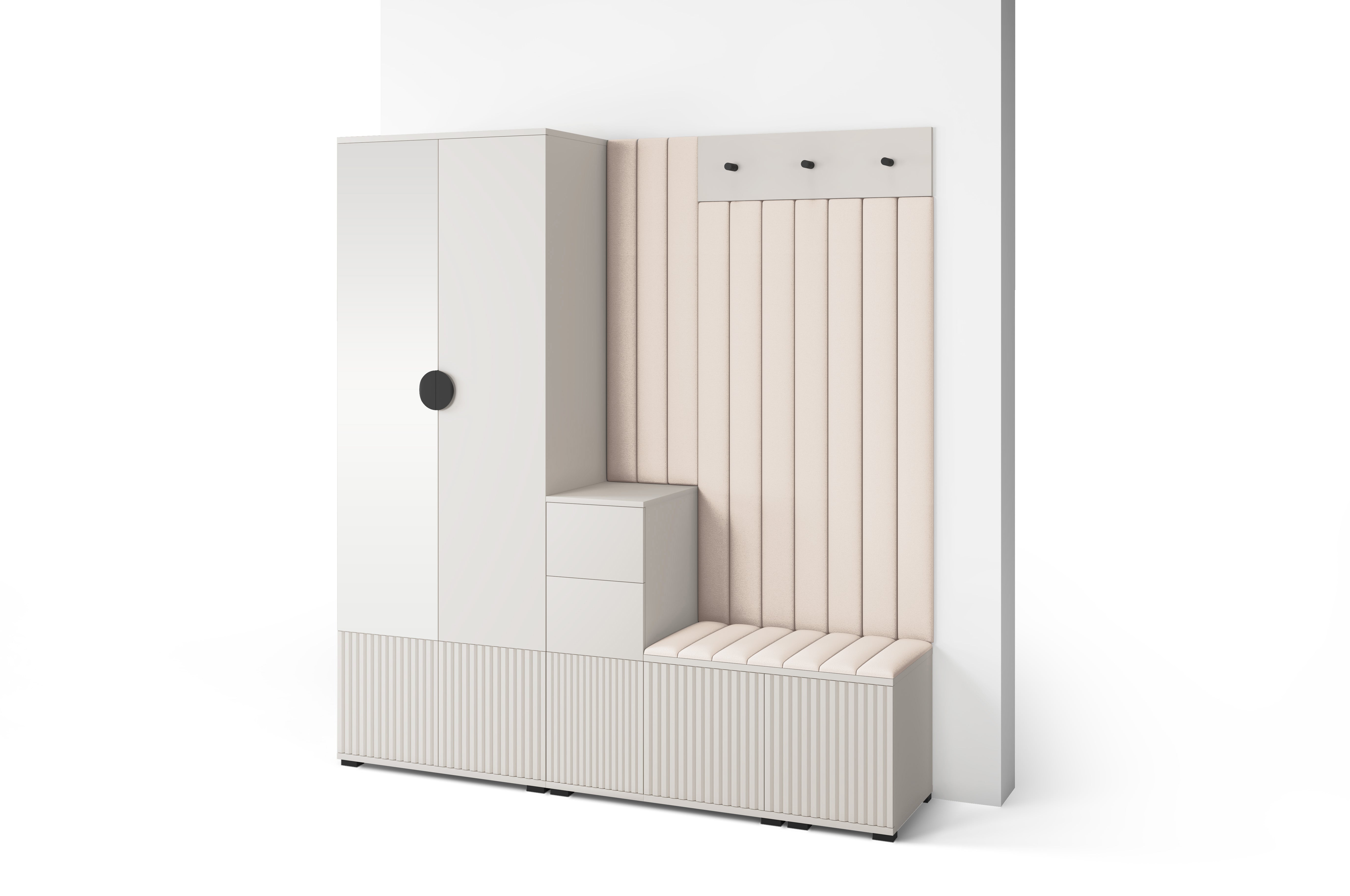 PK Rayo 7 Hallway Wardrobe - Upholstered Panels in Various Colours