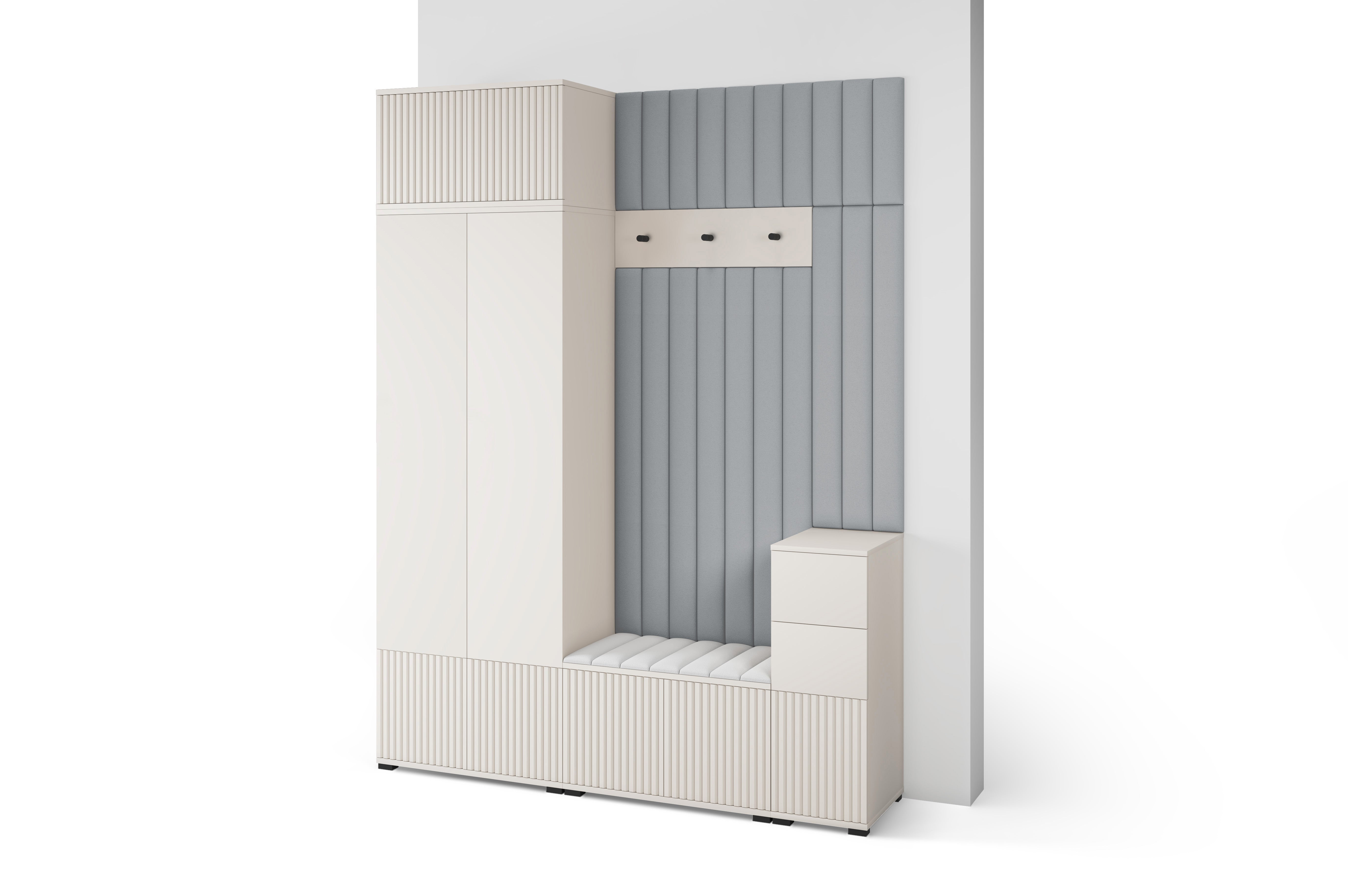 PK Rayo 8 Hallway Wardrobe - Upholstered Panels in Various Colours