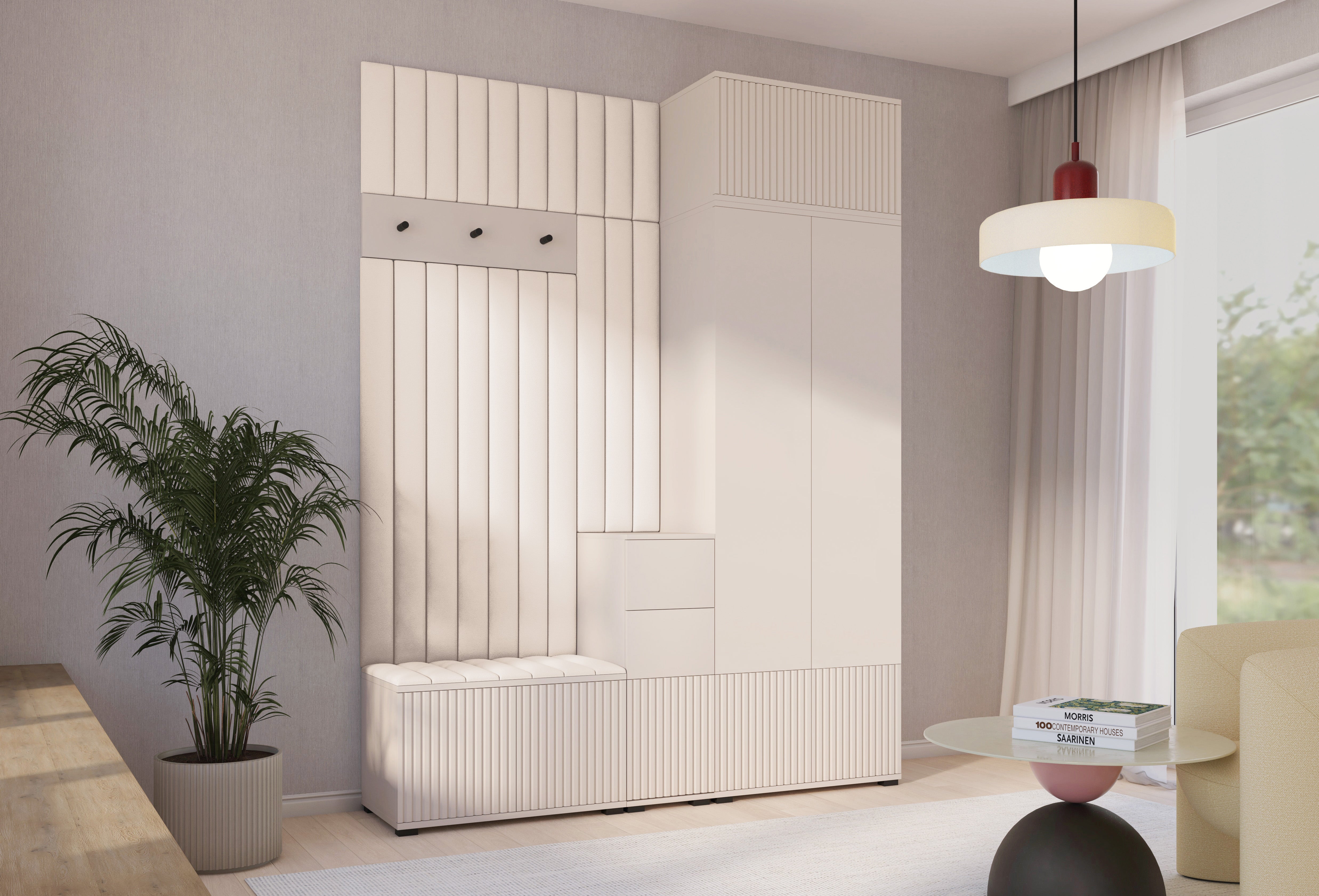 PK Rayo 8 Hallway Wardrobe - Upholstered Panels in Various Colours