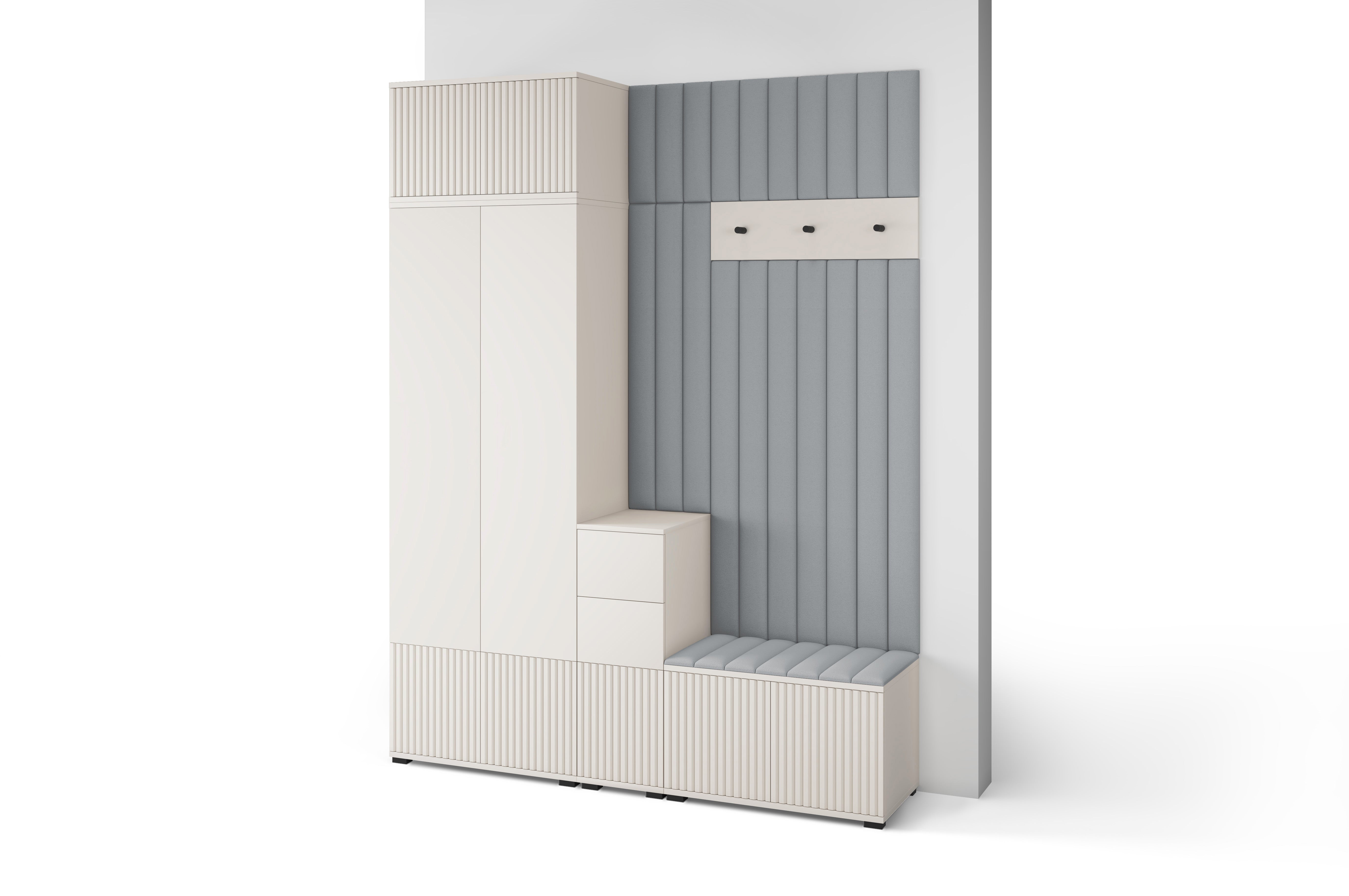 PK Rayo 8 Hallway Wardrobe - Upholstered Panels in Various Colours