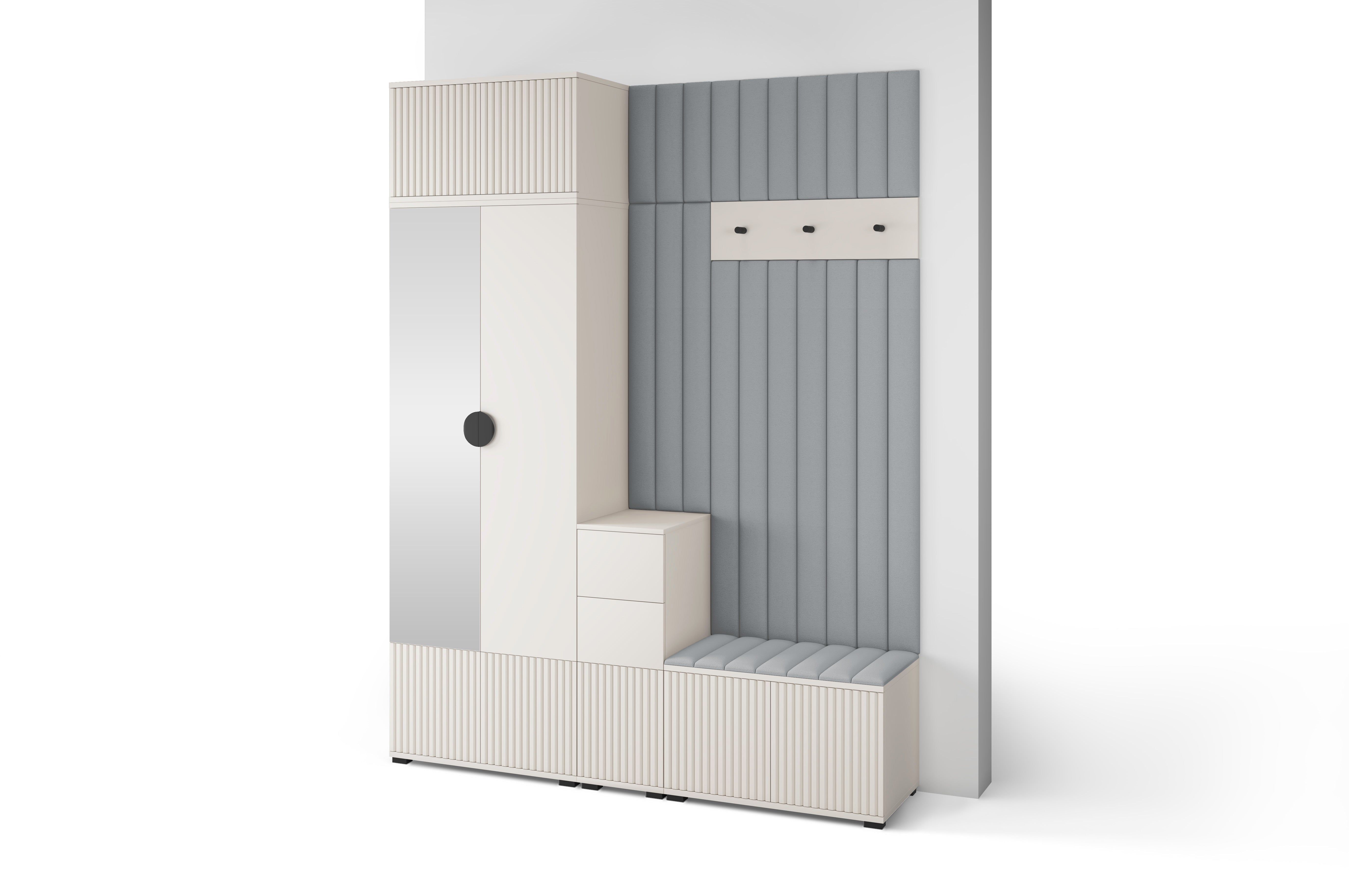 PK Rayo 8 Hallway Wardrobe - Upholstered Panels in Various Colours