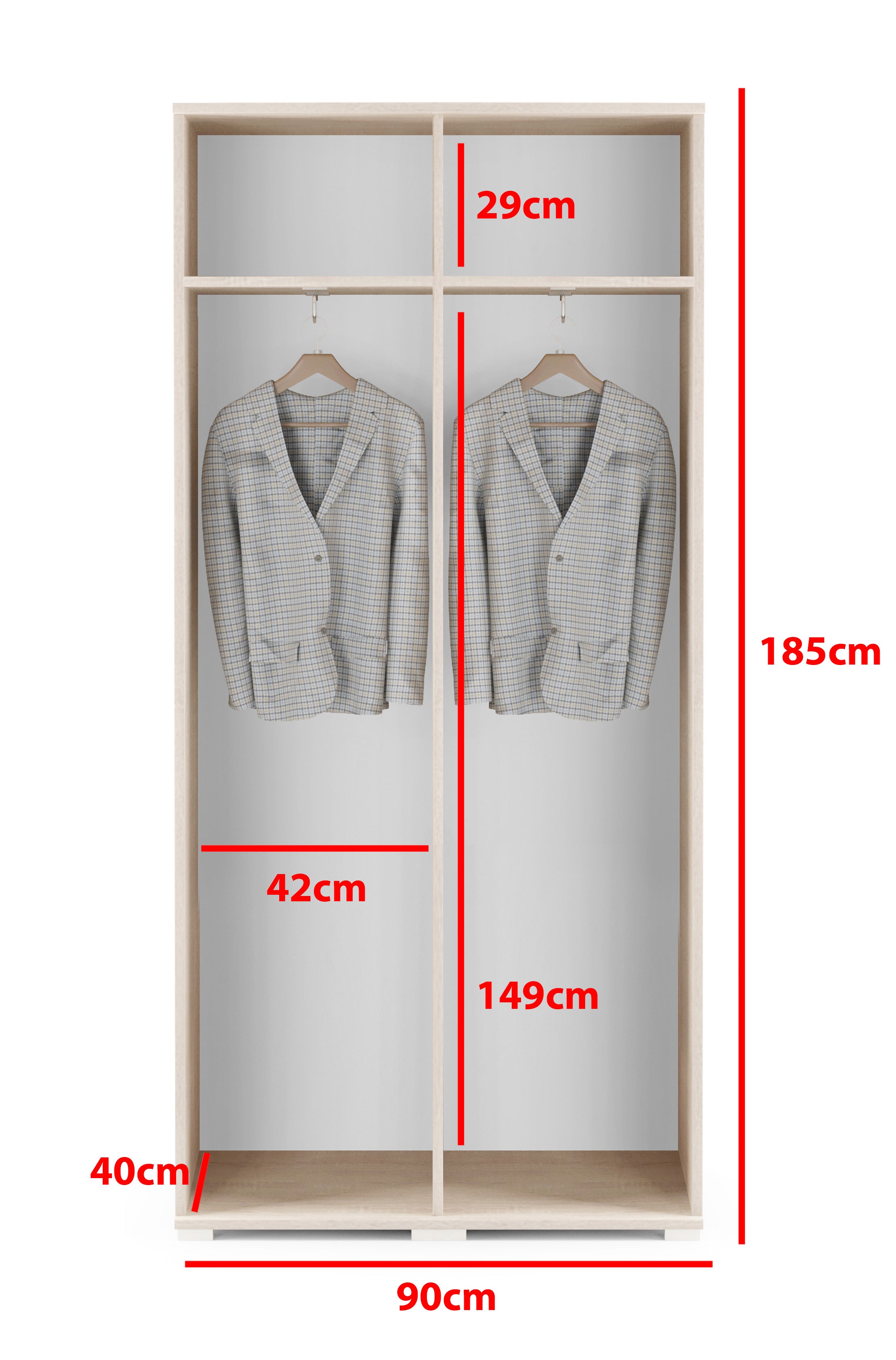 PK Emi 15 Hallway Wardrobe White - Upholstered Panels in Various Colours