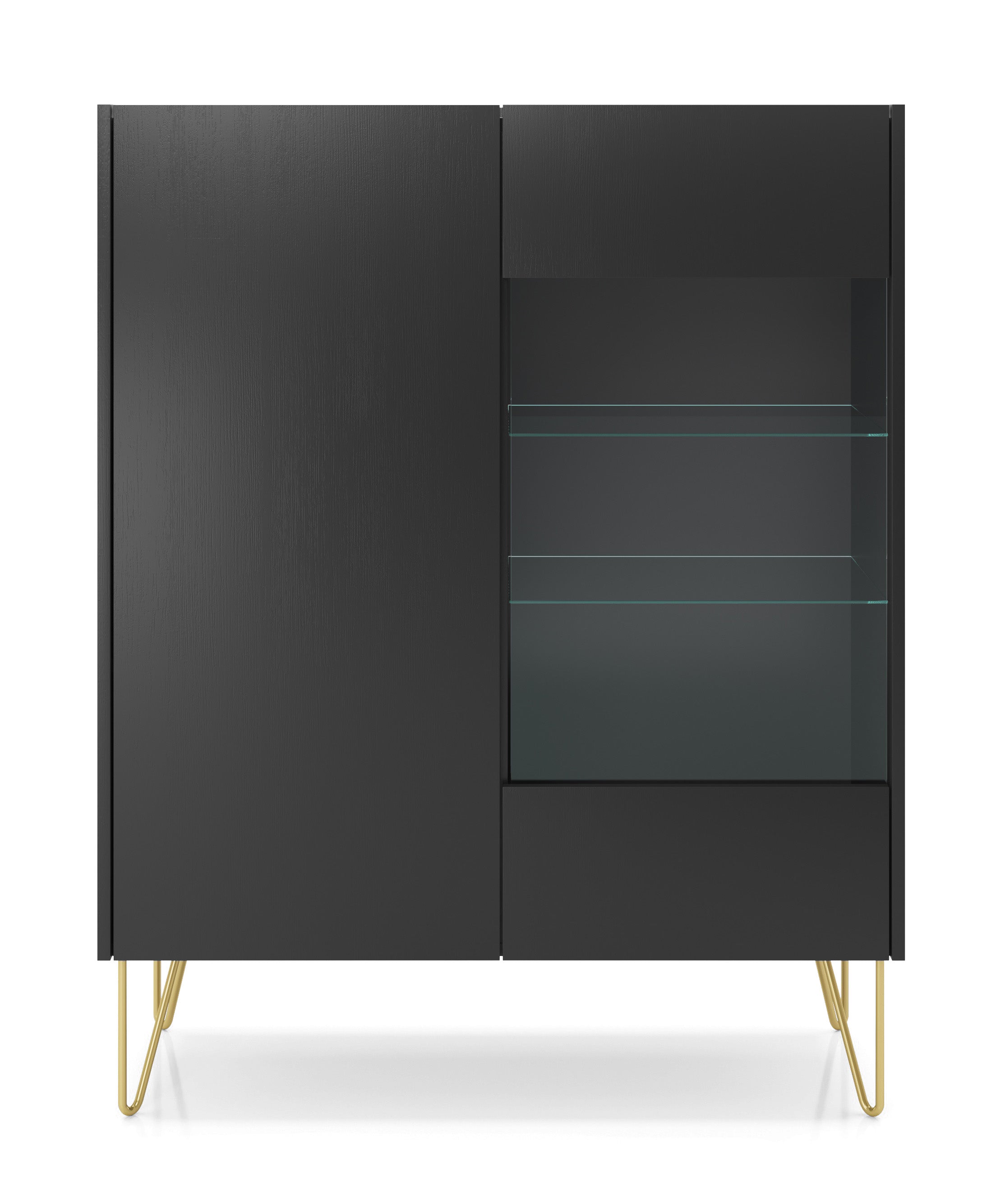 Harmony Cabinet - Cabinet with Two Doors and Glass Cabinet Display