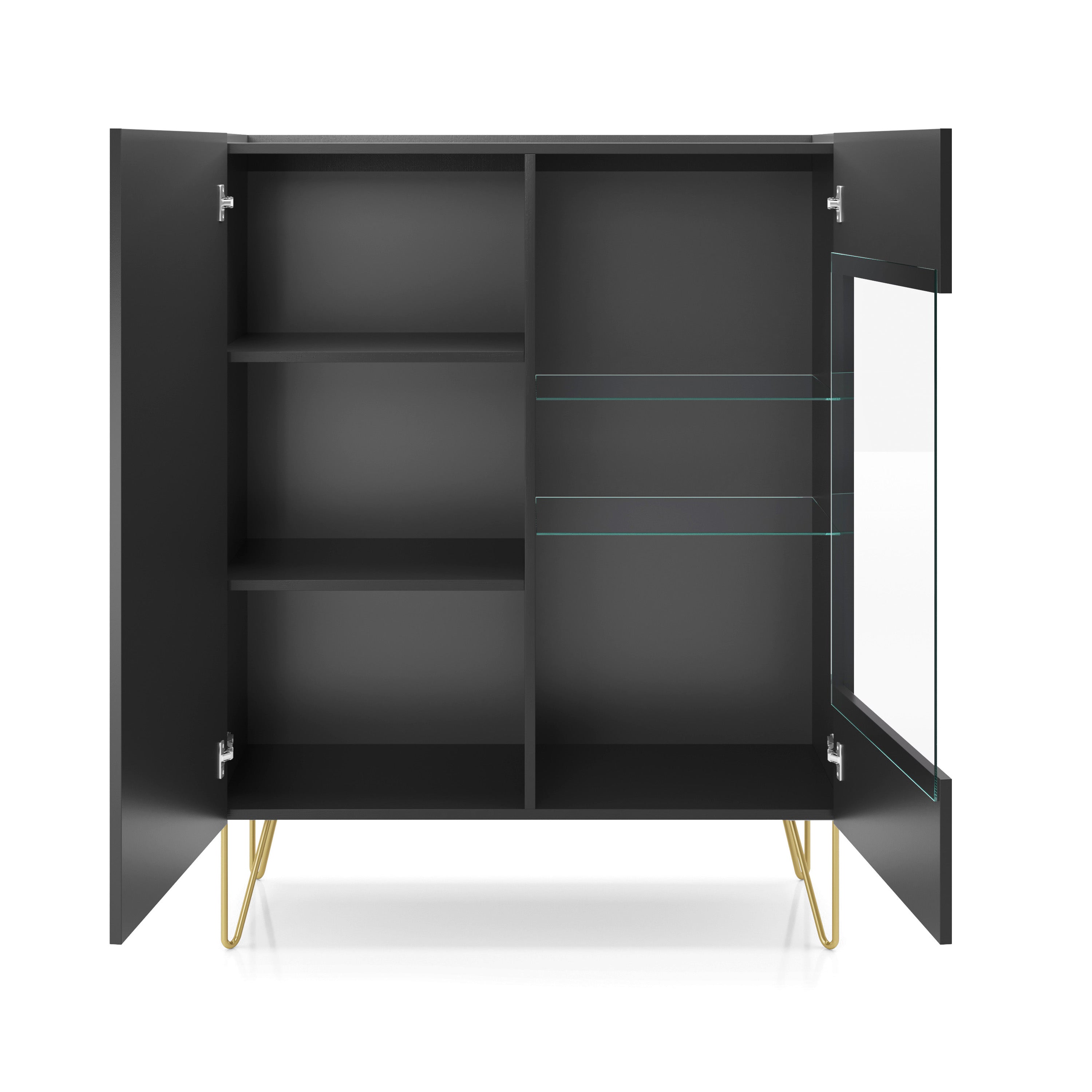 Harmony Cabinet - Cabinet with Two Doors and Glass Cabinet Display