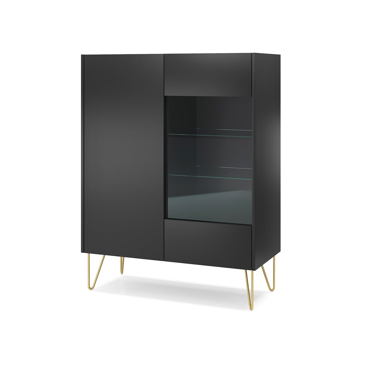 Harmony Cabinet - Cabinet with Two Doors and Glass Cabinet Display