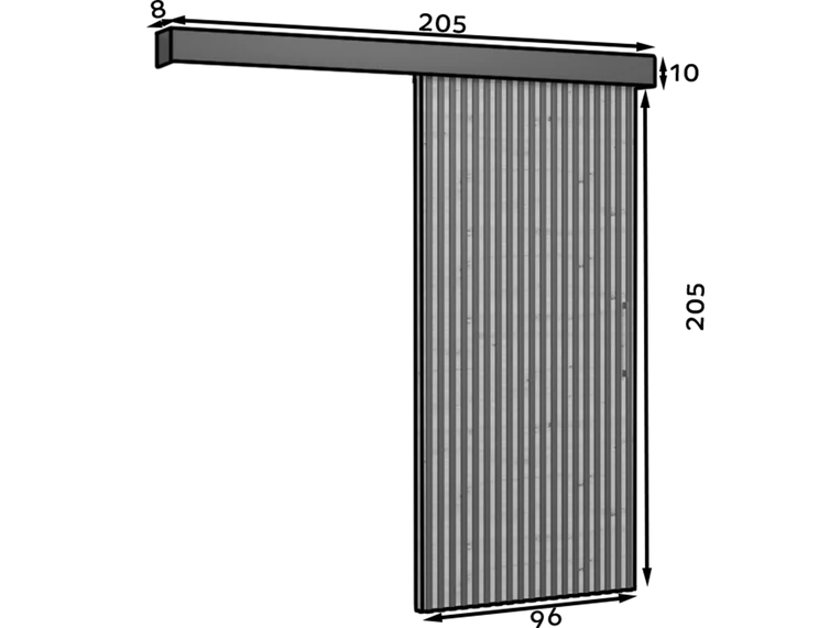 Tauricio I Sliding Door - Black / Wotan Oak 205x96cm