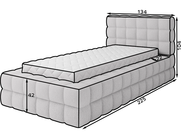 Eltap Dizzle I Single Bed with Colour Options- 90 x 200 cm