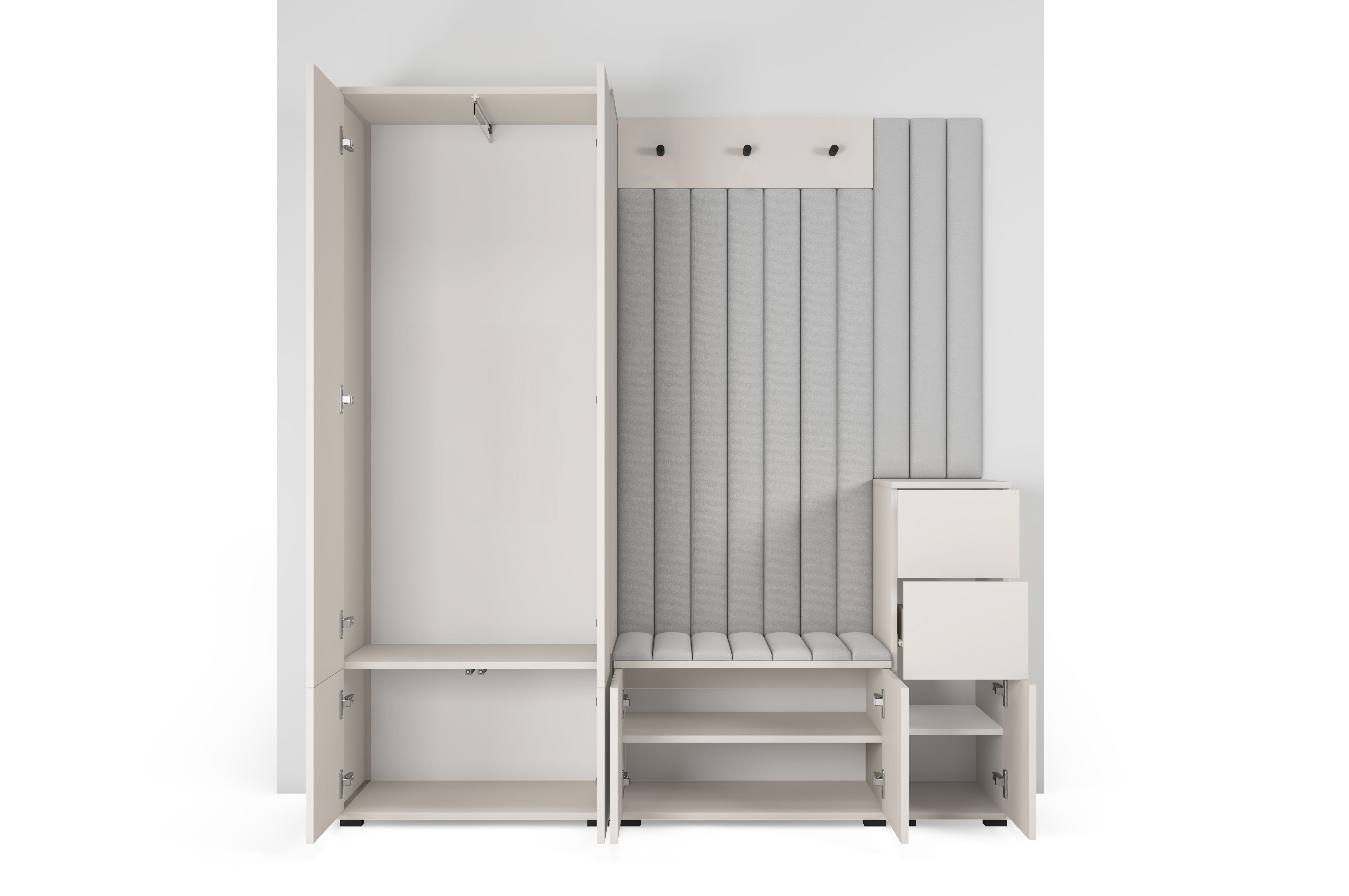 PK Rayo 7 Hallway Wardrobe - Upholstered Panels in Various Colours