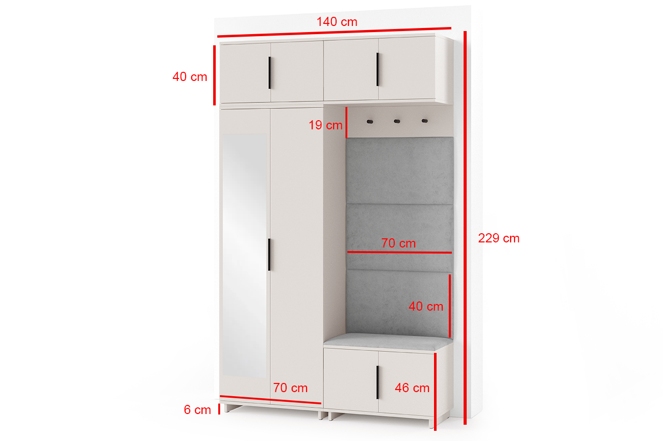 PK Bianco 1 Hallway Wardrobe Set - Deep Blue