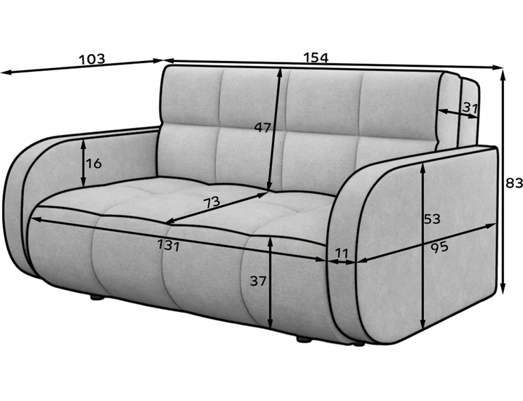 Eltap Deverio  Sofa Bed with Storage – 154 x 103 cm