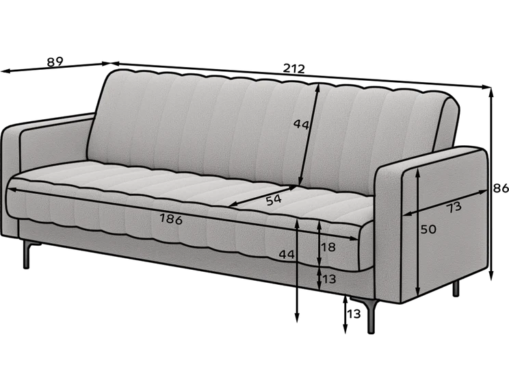 Eltap Roneyy Sofa Bed with Storage –212 x 89  cm