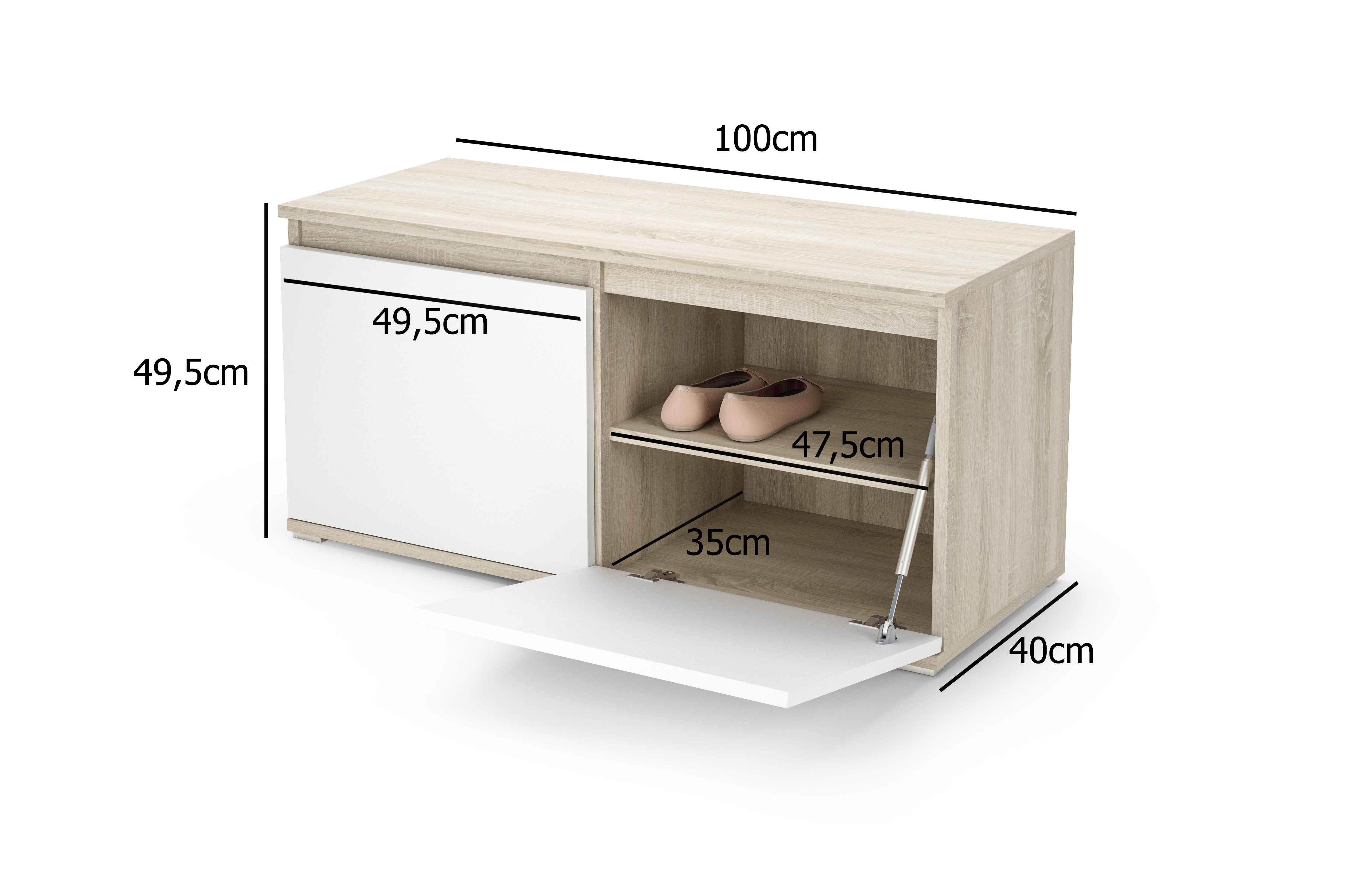 PK Emi 38 Hallway Wardrobe Sonoma Oak - Upholstered Panels in Various Colours