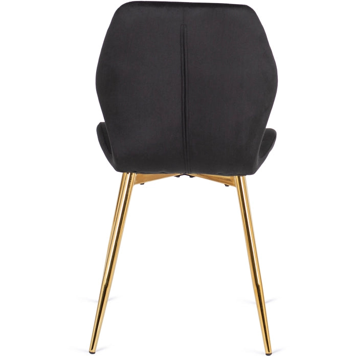 Elite TINGA Dining Set – 100 cm Black/Gold Table & 4 LUCKY Black Velvet Chairs