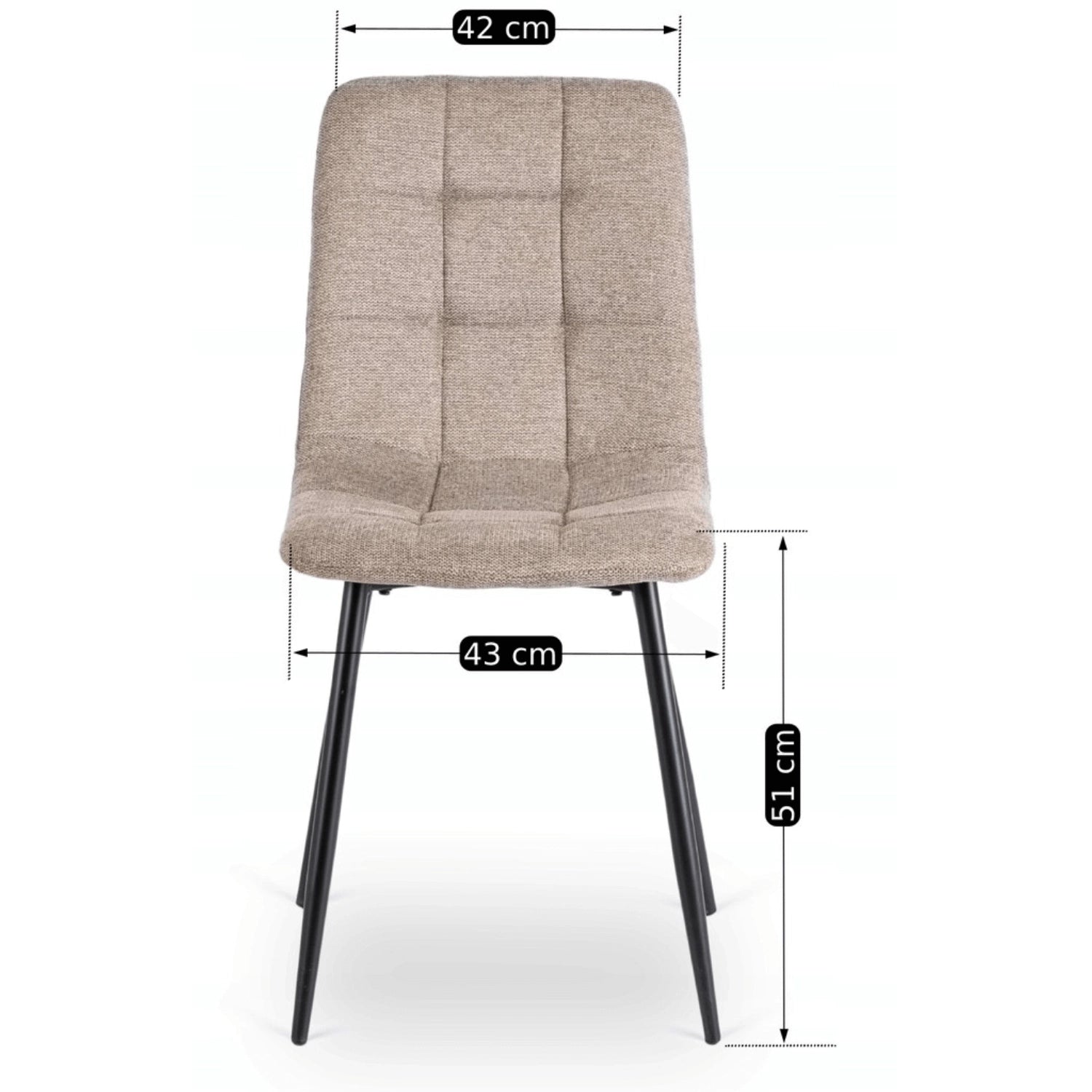 Elite VETTEL Dining Set – 120 cm Golden Oak/Black Table & 4 PERU 2 Beige Chairs