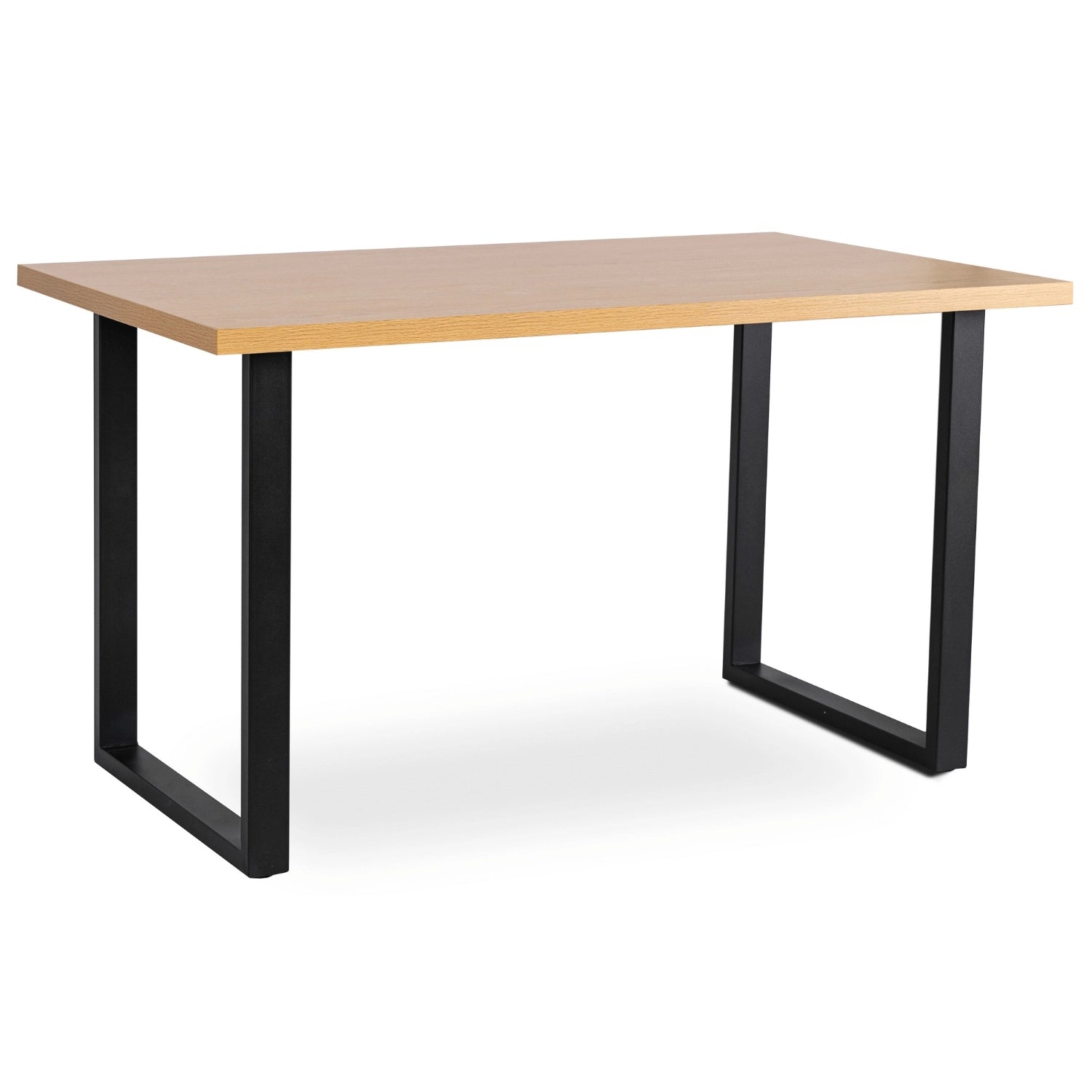 Elite VETTEL Dining Set – 120 cm Golden Oak/Black Table & 4 PERU 2 Beige Chairs