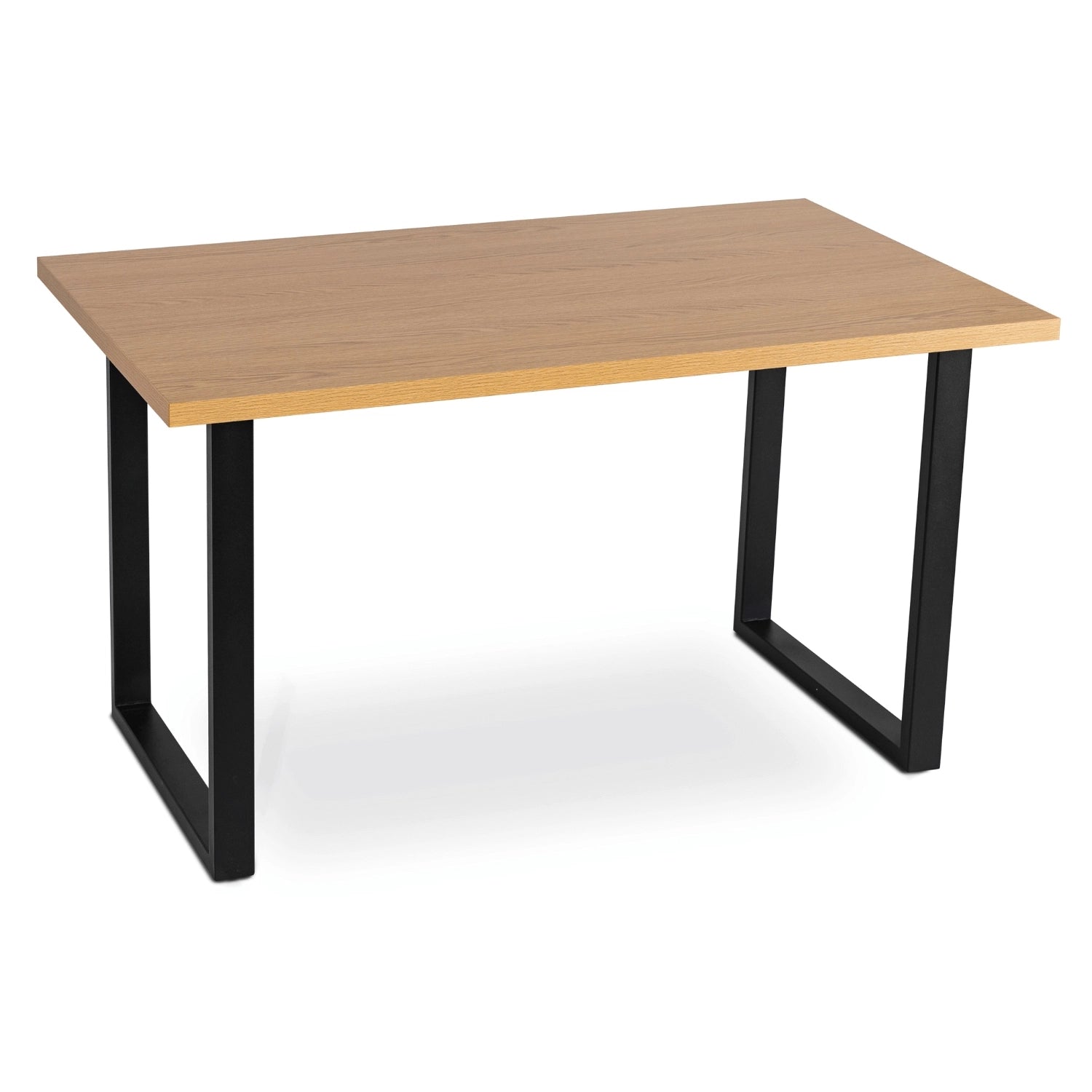 Elite VETTEL Dining Set – 120 cm Golden Oak/Black Table & 4 PERU 2 Beige Chairs