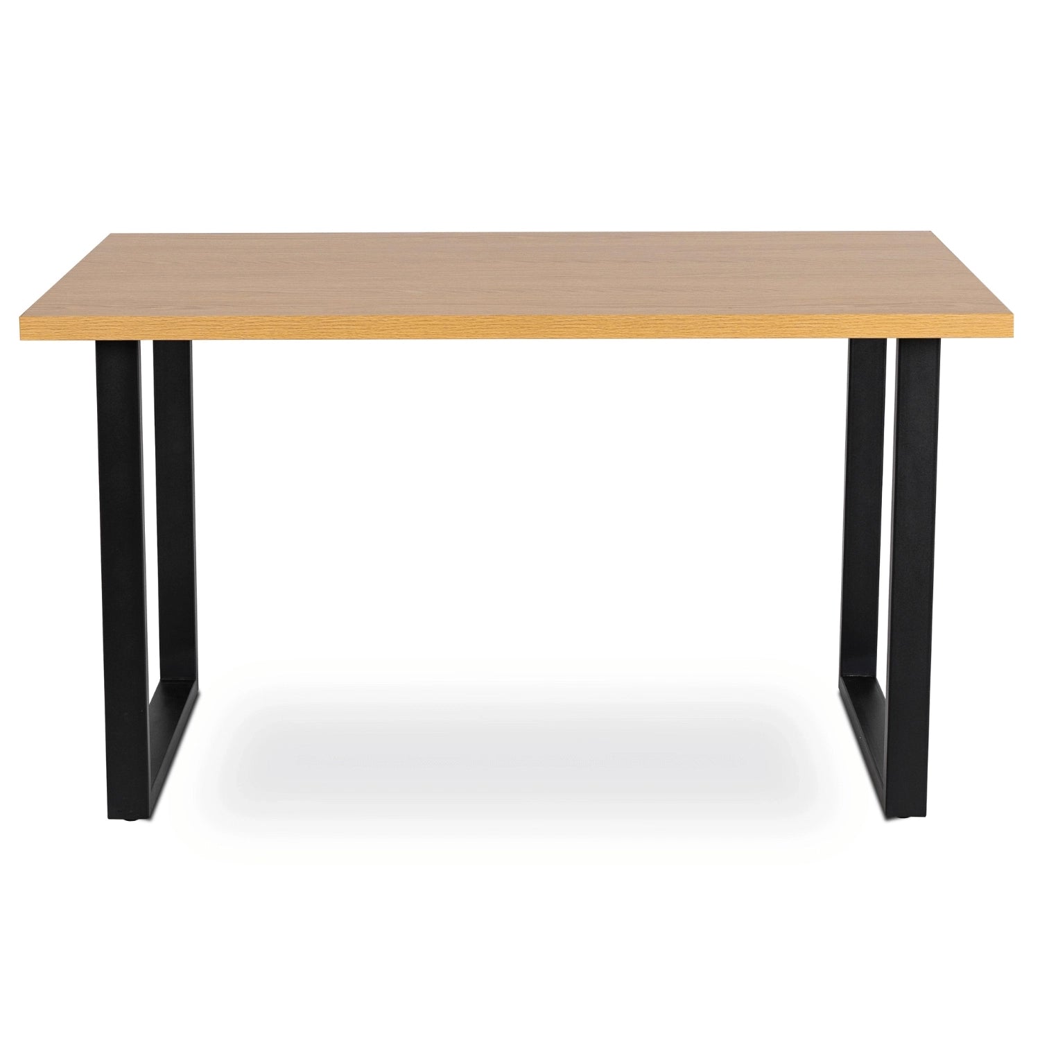Elite VETTEL Dining Set – 120 cm Golden Oak/Black Table & 4 PERU 2 Beige Chairs