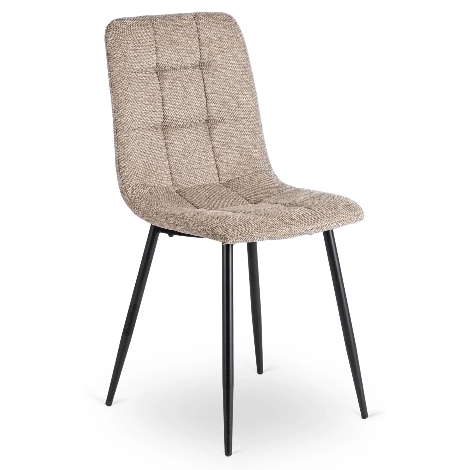 Elite VETTEL Dining Set – 120 cm Golden Oak/Black Table & 4 PERU 2 Beige Chairs